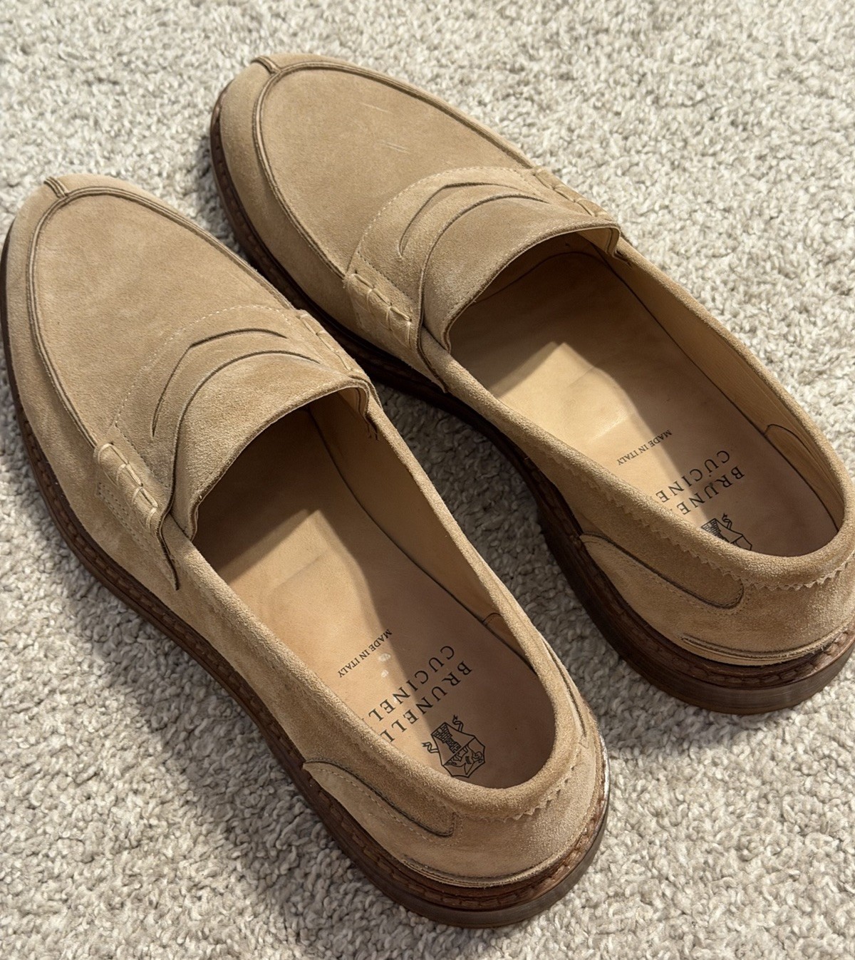 Brunello Cucinelli Norweigan Split-Toe Suede Penn… - image 8