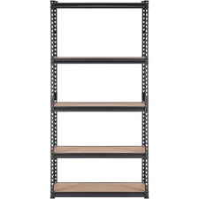 Heavy Duty 5-Level 2000lb Shelf Adjustable Steel Organizer Black 36x18x72