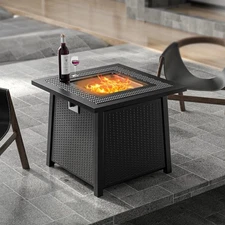 Whisper 24" H X 28" W Iron Propane Outdoor Fire Pit Table
