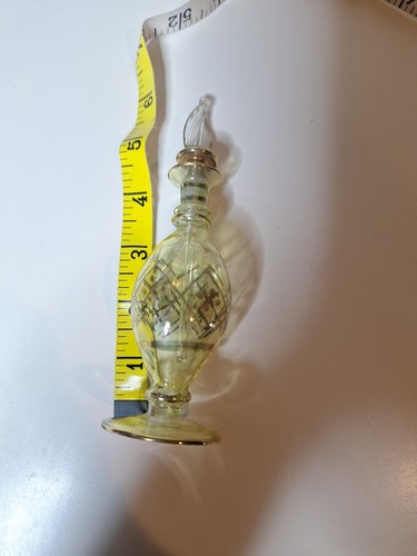 Vintage Egyptian Glass Perfume Bottle With Topper - Picture 5 of 5