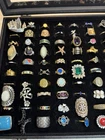 Vintage To Now Lot Of 100 Unique Fashion Costume Jewelry Rings As Pictured