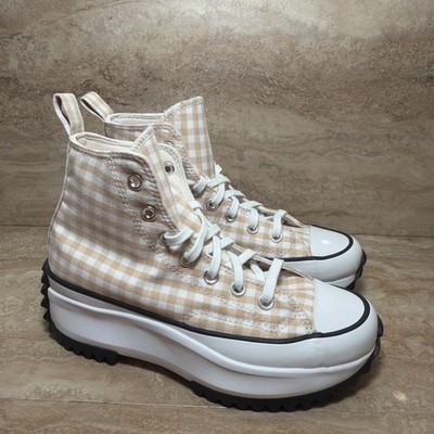Women s Size 7.5 Converse Run Star Hike Platform High Top Shoes Gridiron Beige