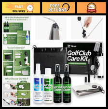 Golf Club Care Kit - Cleaner, Polish, Brush, Groove Sharpener, Grip Cleaner  To