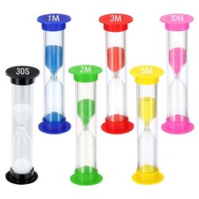 TeacherFav Sand Timer for Kids Set of 6 Small Colorful Hourglass Acrylic Cove...