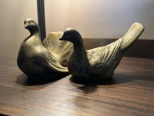 Vintage California Pottery 367 Gold Ceramic Doves MCM INV#1013