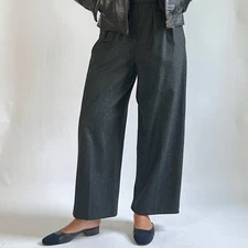 WilliWear Willi Smith Charcoal Grey High Rise Wide Leg Wool Pants Circa 1984 S
