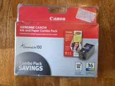 Canon Ink  Paper Combo Pack CLI-36 Color Ink Cartridge And 4x6  100pk Paper