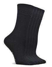 Women's Best Seamless Crew Dress Black Socks,5 Pairs L Size 9-11 5 Pairs Black