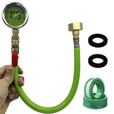 Stainless Steel Water Test Pressure Gauge Kit Water Pressure Gauge with 15.7'