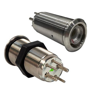 Bluewater 19mm Inrush Push Button Switch Momentary Off(On)(On) - Blue/Red/Gre...