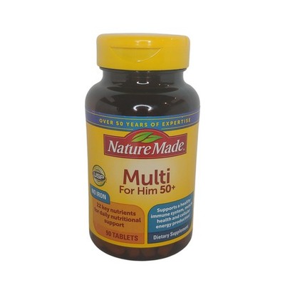 Nature Made Multi For Him 50+ Multivitamin für Männer 90 Tabletten, Verwendbar bis 07/26