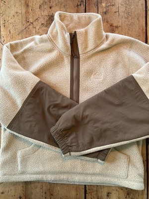 REI Co-Op Women s Cropped Half-Zip Fleece XS Brown/Beige
