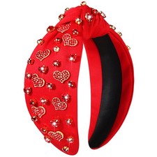 Valentine s Day Headband for Women Love Heart Headband Jeweled Crystal Rhines...