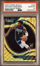 2020 Anthony Edwards Gold Wave Prizm Timberwolves PSA 10 Gem Rare Pop 23