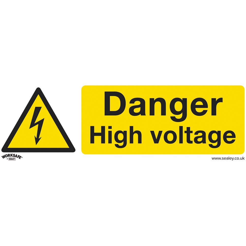 Worksafe Warning Safety Sign - Danger High Voltage - Rigid Plastic