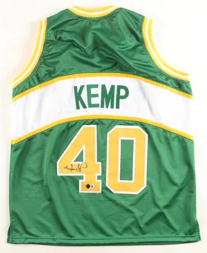 Shawn Kemp Autographed  Basketball Jersey Seattle Supersonics (Beckett COA)