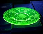 Vintage Green Depression Glass Cameo Balleria Dessert Plate, Uranium Glow 395nm