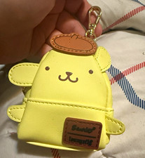 Yellow Dog Faux Leather Key Chain Keychain Charm w/ Metal Keyring Clip
