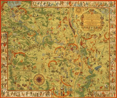 PICTORIAL MAP OF 1931 FORT SILL, OKLAHOMA