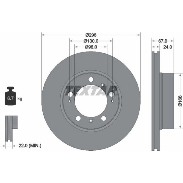 2X Textar 92088803 Bremsscheibe FüR Porsche Boxster 986-image