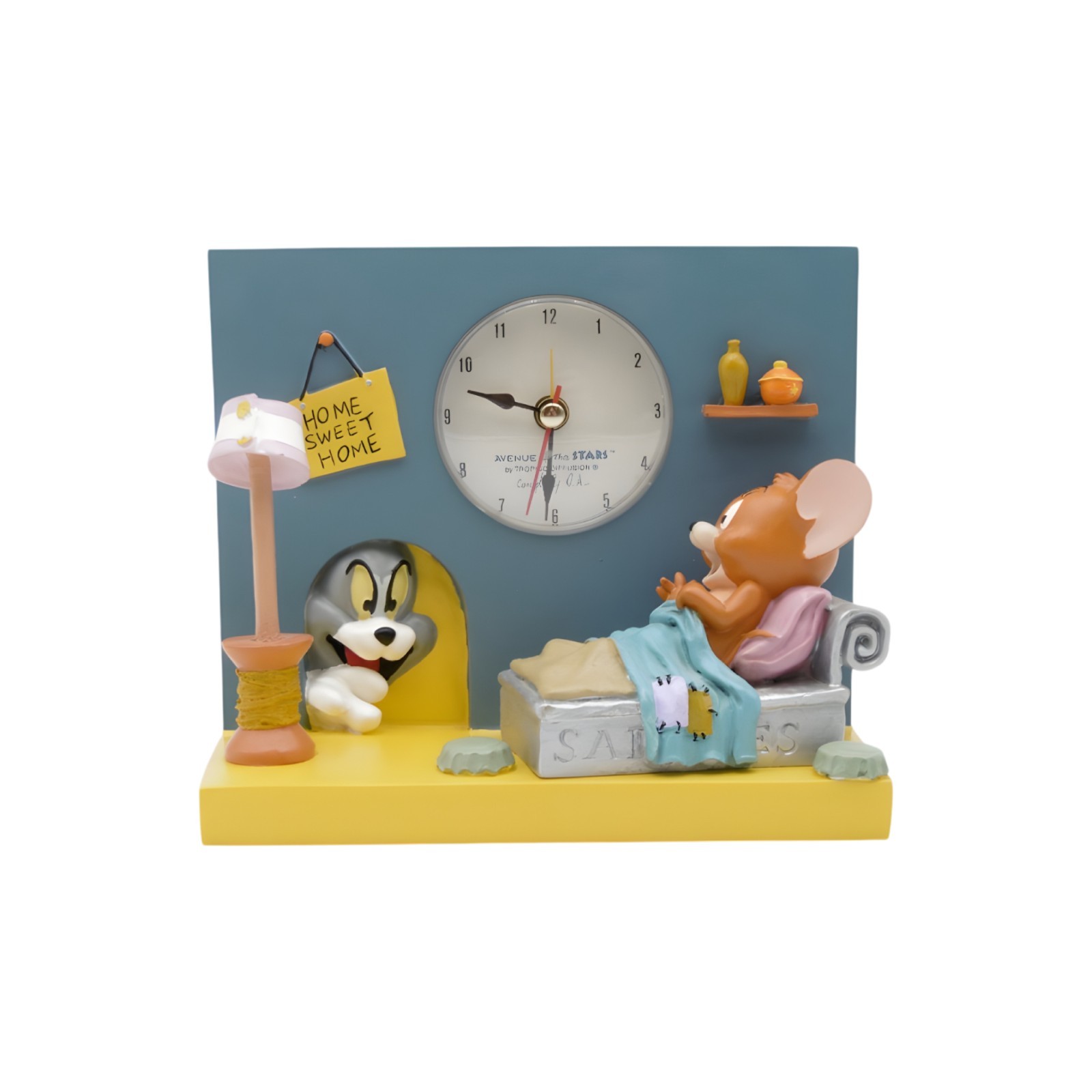 Horloge Tom & Jerry de bureau en résine, le cadeau nostalgique parfait pour geek