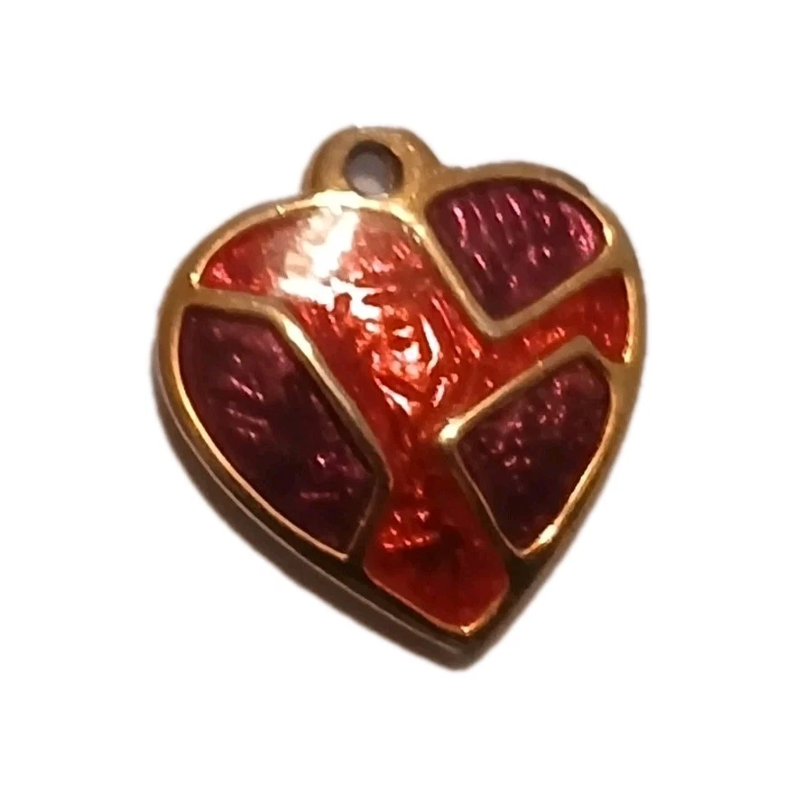 金色红色和紫色心形吊坠/吊饰小号 — 第 2/4 张图片