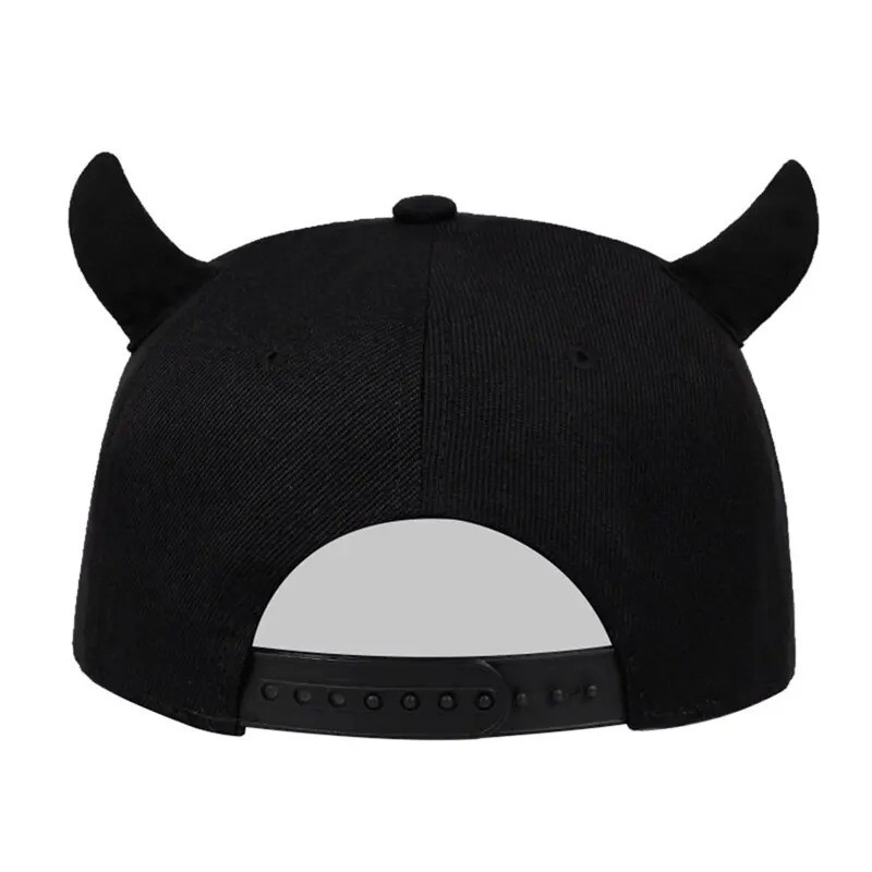 Demon Horns Baseball Cap Halloween Rock Devil Funny Hat Devil