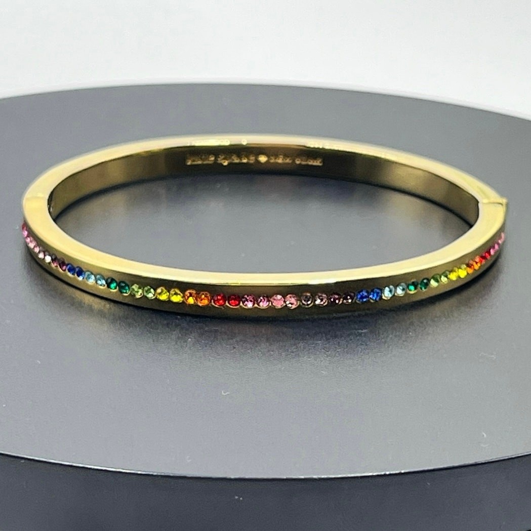 Kate Spade New York Women's Gold Plated Metal Ring It Up Pave Bangle Bracelet