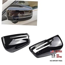 1 Pair Side Mirror Cap Covers for Benz W176 W246 W212 W204 C117 X156 X204 Black