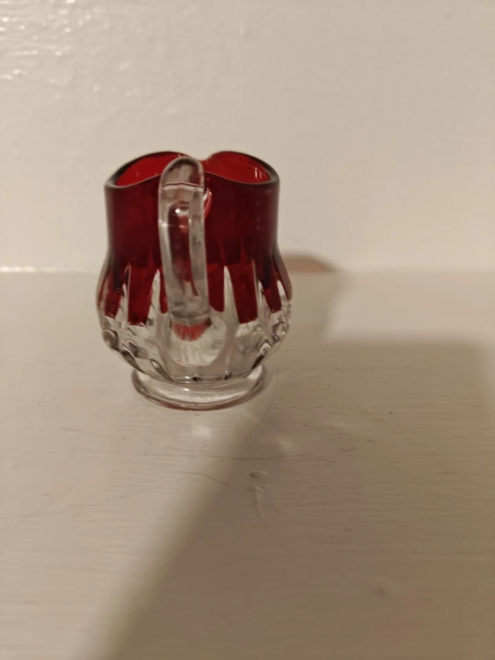Ruby Red Flash Glass Souvenir Pitcher "Mother" Etched 19th Century Cut To Clear - Image 3 of 4