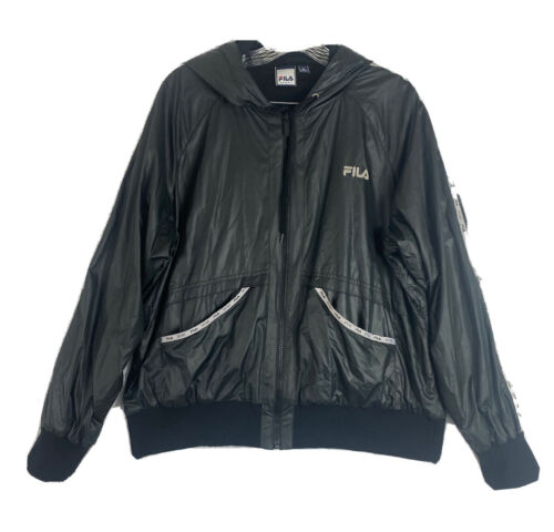 Fila Sport Mens Black Full Zip Hooded Jacket Coat… - image 1