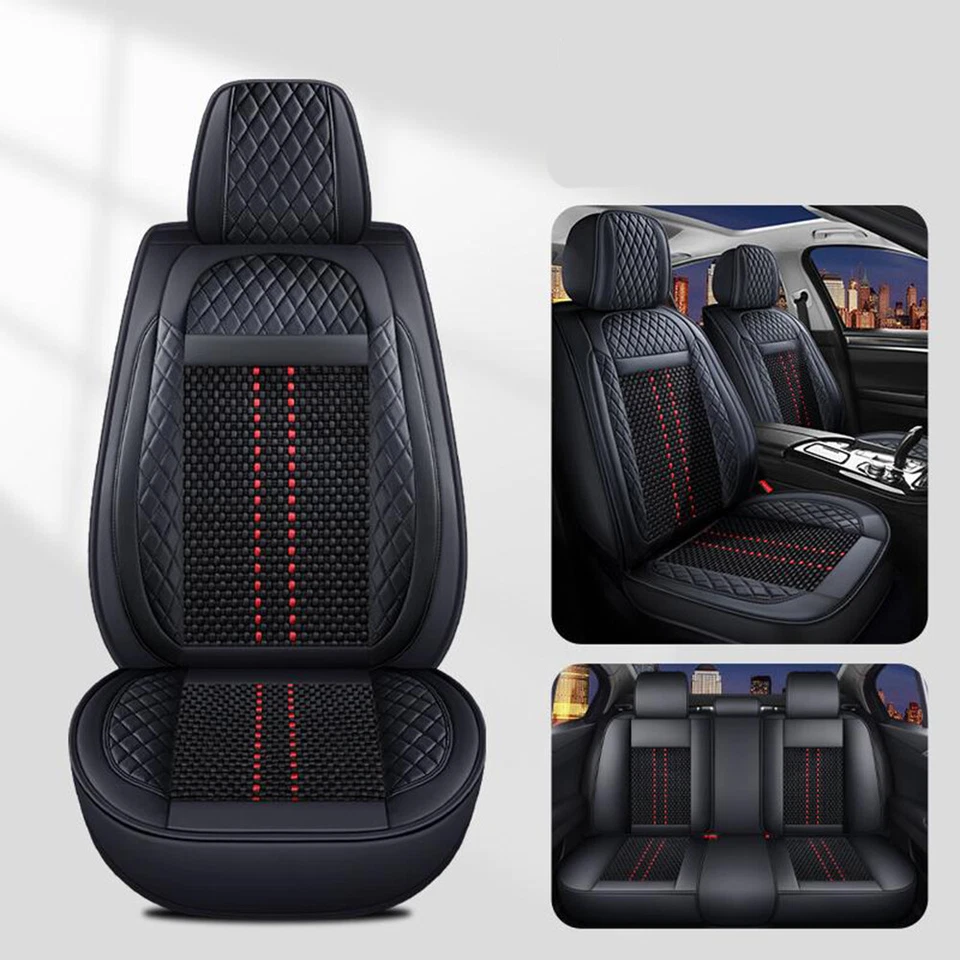 For NISSAN Seat Car Seat Covers Leather ICE SILK Breathable Front Rear Protector Foto 4 de 4