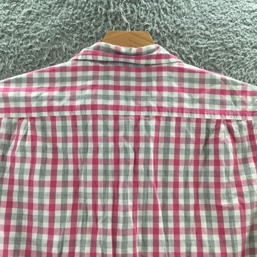 Rye Short Sleeve Shirt Youth XL Pink Button Up Checkered Slim Fit Casual Collar - Picture 13 of 19