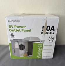 RVGUARD RV POWER OUTLET PANEL 50A LOCKABLE. Free Shipping.