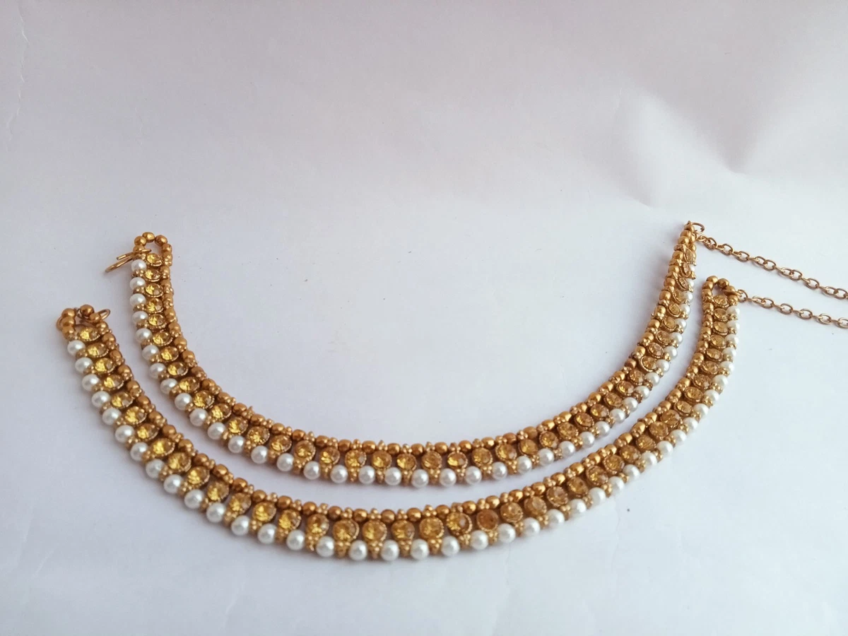 Indian Bollywood Gold Plated Bridal Ethnic Fashion Payal Anklet Women Jewelry