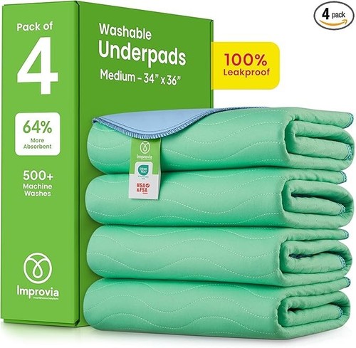Heavy Absorbency Reusable Bedwetting Incontinence Pads for Kids, Adults, Elderly