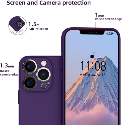 ORDA for iPhone 13 Pro Case Silicone Ultra Slim Soft Gel Rubber Dark Purple New - Picture 6 of 6