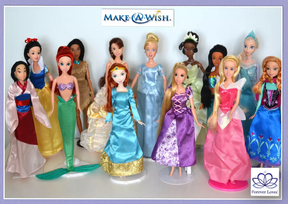 Disney Princess Doll Ariel Elsa Anna Rapunzel Tiana Jasmine Pocahontas  Mulan Sno