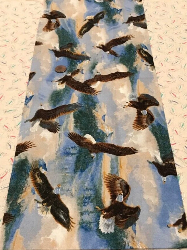 Eagles in Flight * Land & Sky * David Textiles* 100% Cotton Remnant* 8" x 22" - Image 3 of 4