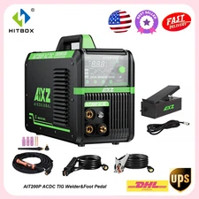 110V/220V Alu AC DC TIG Welder &Foot Pedal Stick Pulse TIG Welding Machine 200A