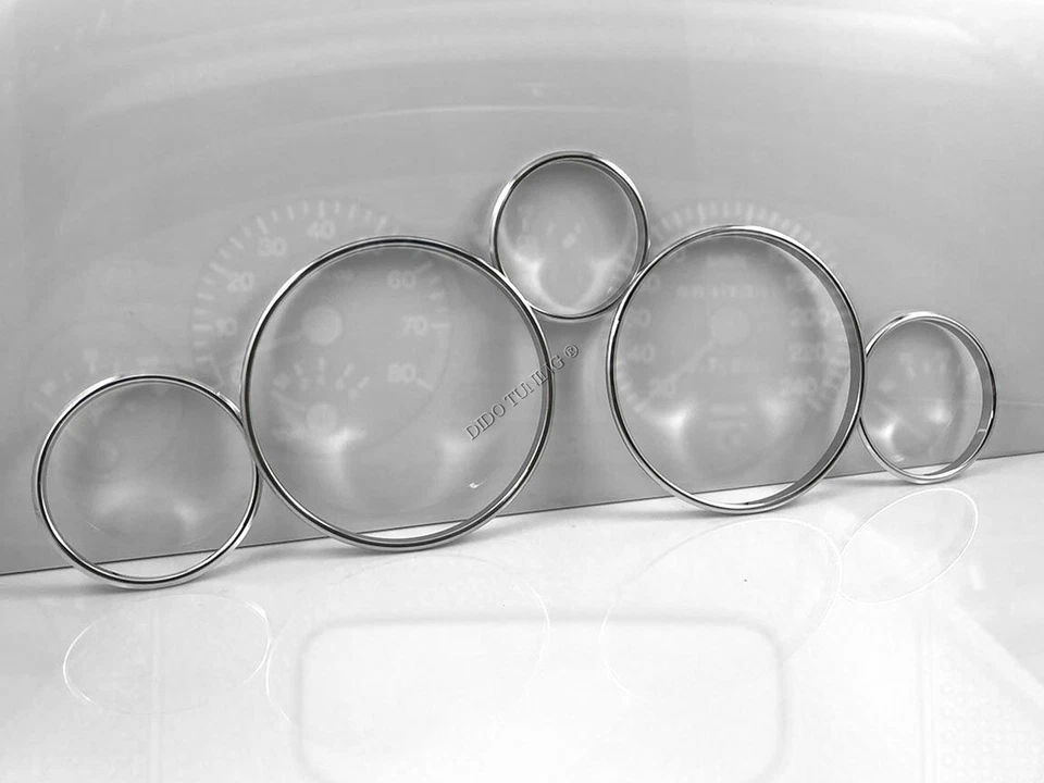 For Peugeot 405 1987-1996 Polished Aluminum Dashboard Trim Cluster Rings 5pcs — 第 4/4 张图片