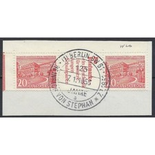 Mi. Nr. W 20 Teil Bogenrand vom MHB mit Berliner Sonderstempel auf Briefst&uuml;ck
