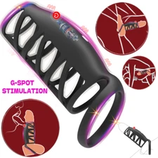 Male Cock Girth Enlarger Enhancer Big Penis Extension Extender Sheath Sleeve Men