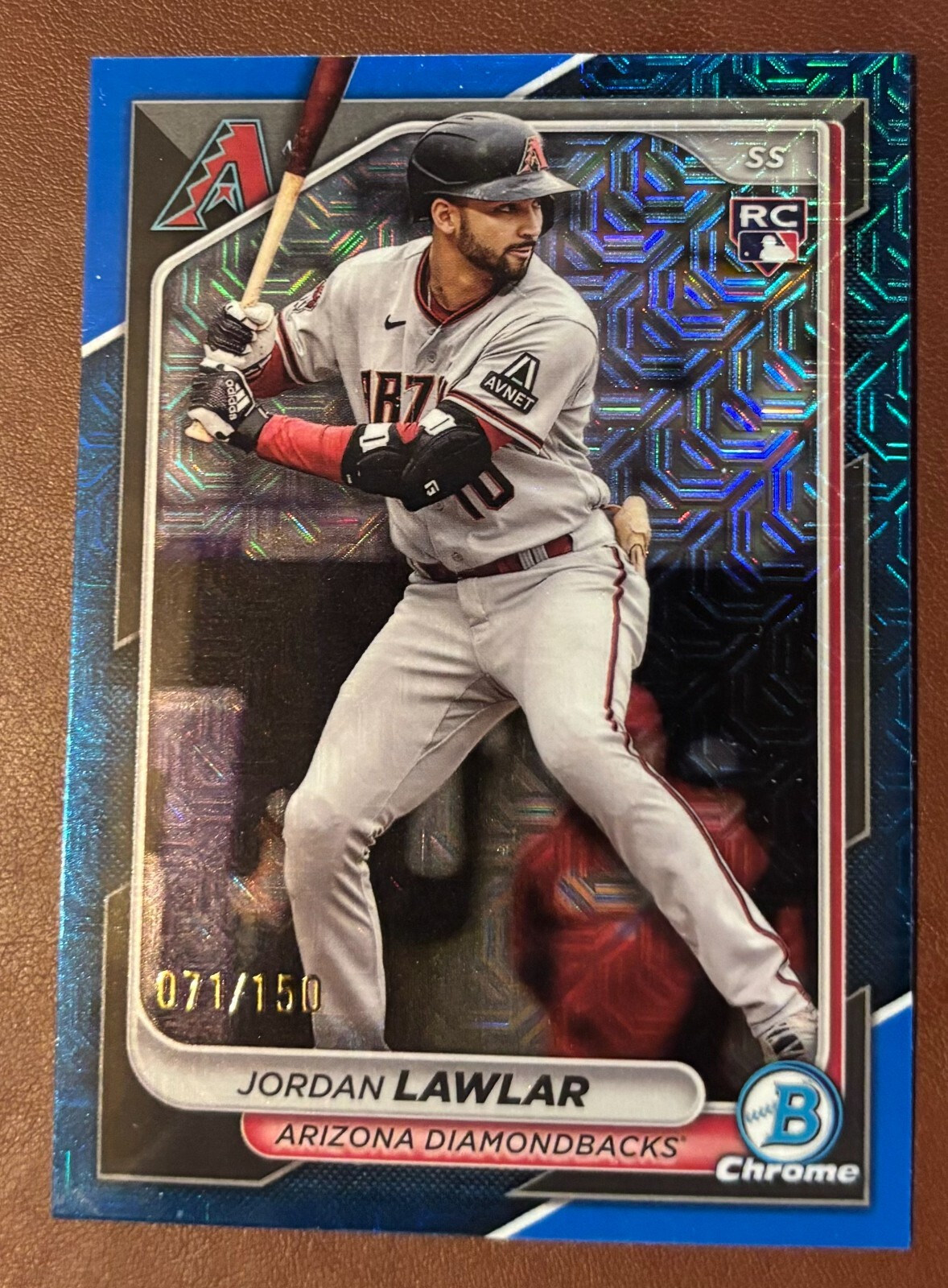 2024 Bowman Chrome Jordan Lawlar #55 Blue Mojo Refractor - 71/150 RC DBacks