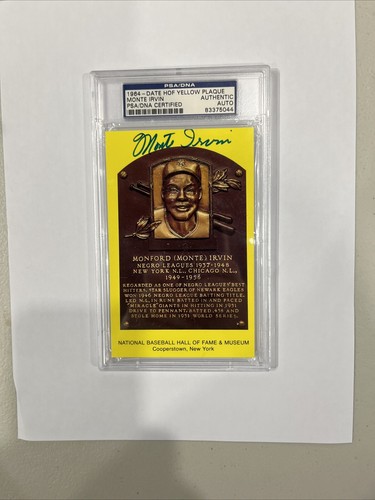 Monte Irvin Signed Gold Hall of Fame Plaque Postcard Autograph PSA/DNA COA - Picture 5 of 11