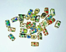 60 PCS 8x11 mm Tube Mixed Filigree Cloisonne Beads