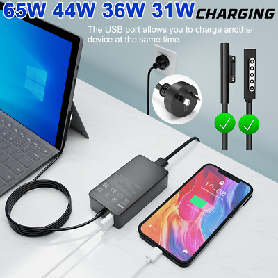 For Microsoft Surface Pro 7 3 4 5 6 Power Adapter 65W/44W/36W
