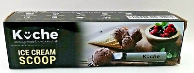 Kucche All Ease StainlessSteel Ice Cream Scoop w/Easy Trigger Clean Small Round