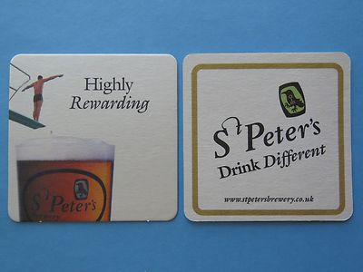 Beer Collectible Coaster ~ St PETER'S Brewery ~ Suffolk, ENGLAND ~ Diving Board
