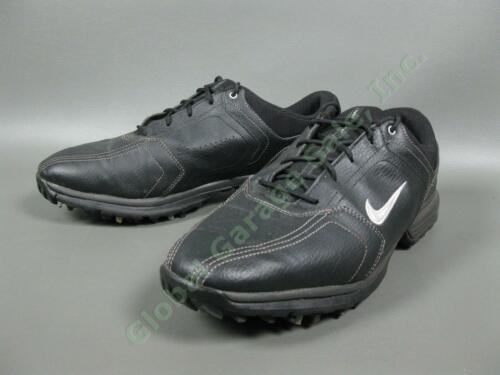 Nike Heritage Mens Leather Golf Shoe Pair Size 10 Black White Athletic Shoes - Picture 1 of 8